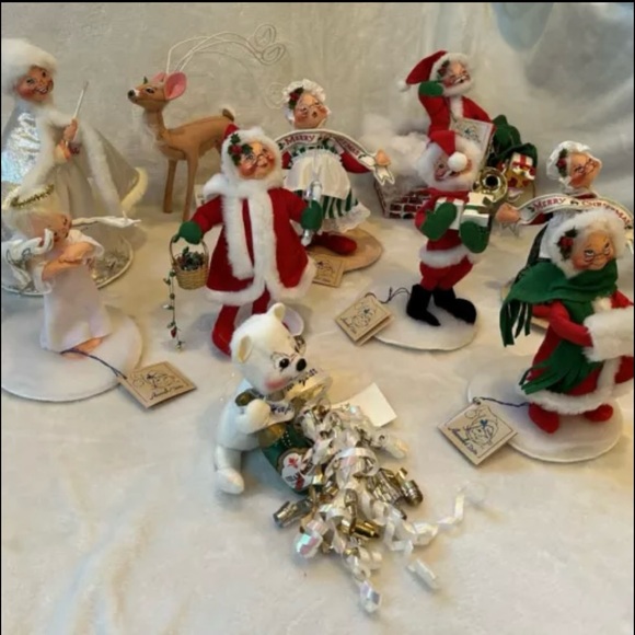 Lot (10) Vintage 90’s-2000 Annalee Christmas Dolls Santa Angel Reindeer - Picture 11 of 11